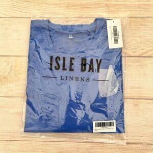 Men's NWT  Isle Bay linens Blue 100% Cotton Crew Neck T-shirt Size 2XL